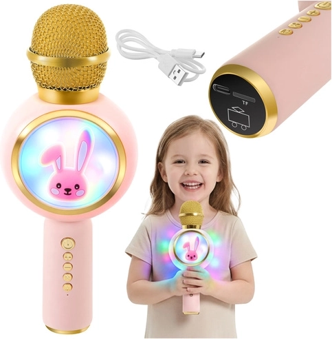 Micro karaoké sans fil pour enfants Izoxis lapin rose