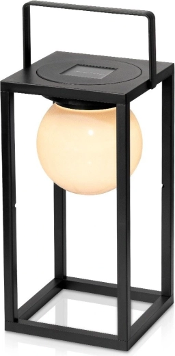 Lanterne de jardin LED solaire noire 15 × 15 × 30 cm