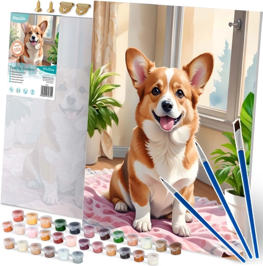 Peinture par numéros 40 × 50 cm Massido – chien CORGI