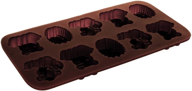 Moule en silicone pour chocolat animaux Culinaria, 10 pcs, marron