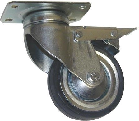 Roue pivotante avec frein 125 mm, capacité 80 kg