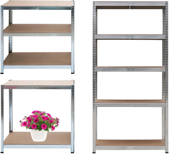 Étagère de stockage en métal 2-en-1, 5 étagères 180 × 90 × 40 cm