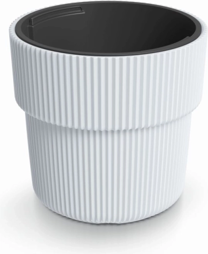 Cache-pot avec insert Milly 30 cm blanc