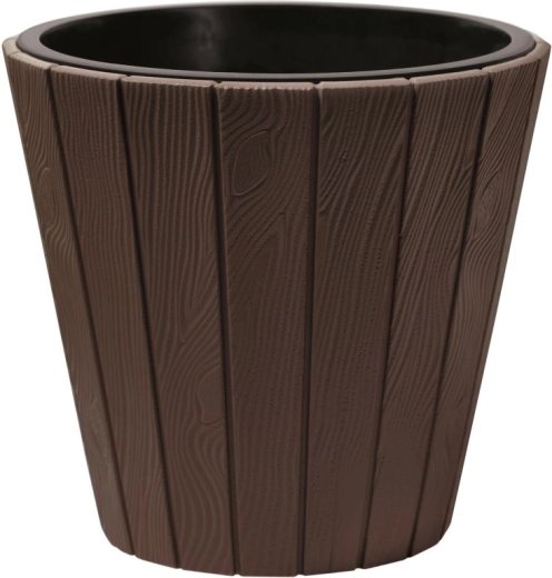 Cache-pot Woode avec insert 34,8 cm marron