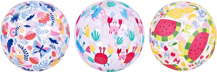 Ballon de plage gonflable 50 cm, assortiment de décors