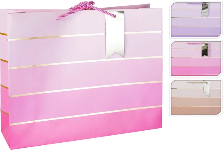 Sac cadeau en papier 32 × 26 × 10 cm, assortiment de couleurs