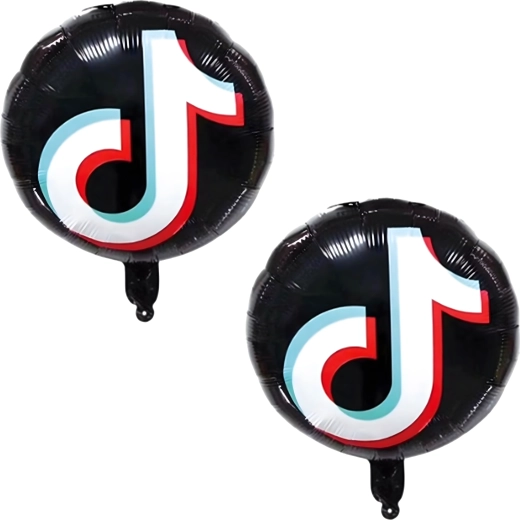 Set de ballons TikTok – note et étoiles, 5 pcs