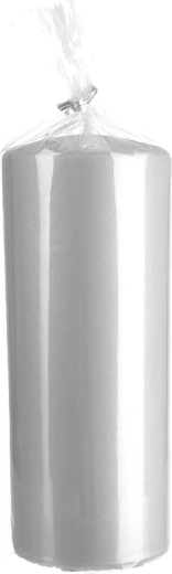 Bougie cylindrique mate grise 7 × 18 cm