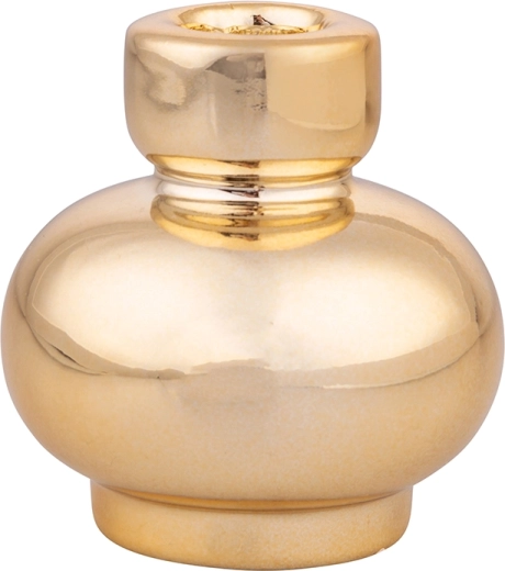 Bougeoir en porcelaine dorée 7,5 × 7,5 × 8 cm