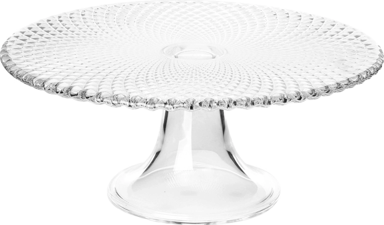 Plat à gâteau en verre sur pied Karo 28 cm