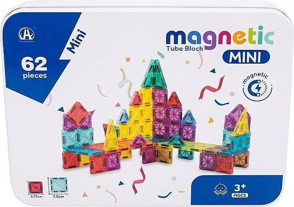 Mini kit de construction magnétique de 62 pièces en boîte