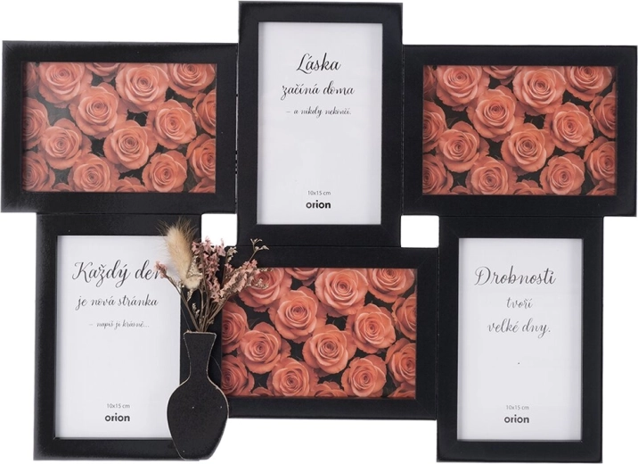 Cadre photo en bois pour 6 photos 46 × 32 cm – Noir