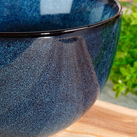 Grès résistant avec glaçure bleue élégante