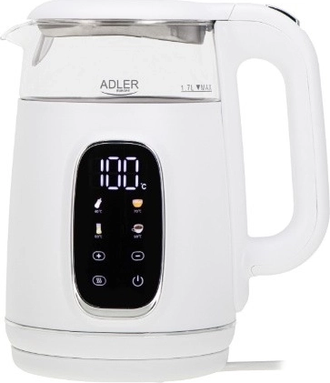 Bouilloire électrique Adler avec réglage de la température, 1,7 l