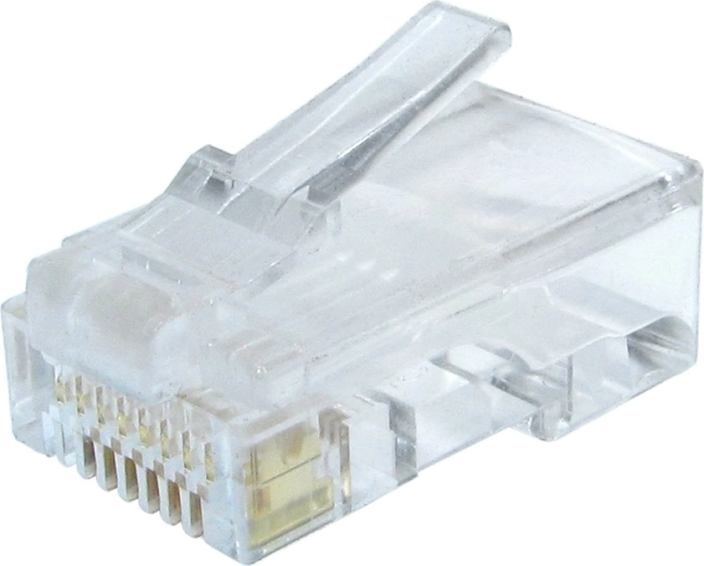 Connecteur réseau 8P8C RJ45 Cat 6 pour câbles rigides
