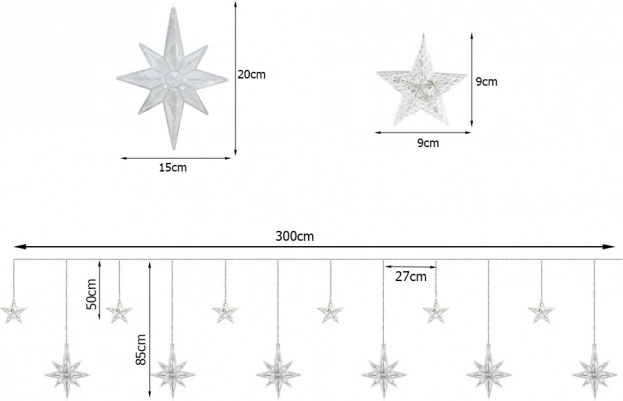 Étoiles décoratives en deux tailles
