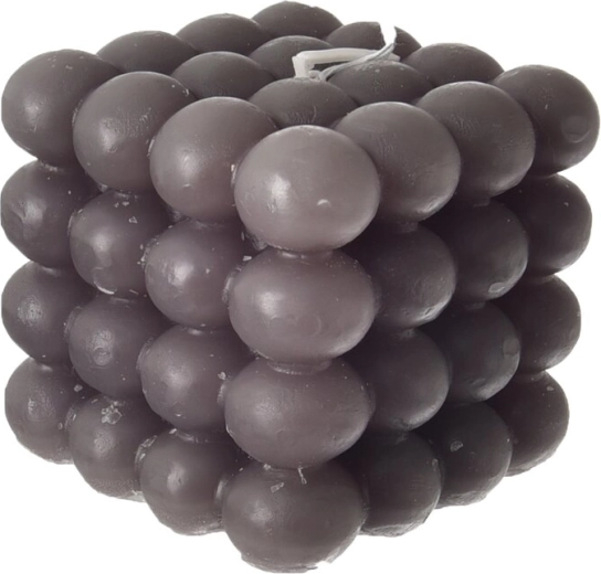 Bougie décorative Square grise 8 × 8 × 8 cm