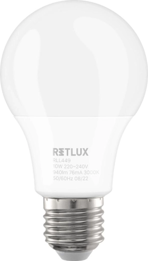 Ampoule LED Retlux E27 10 W 940 lm blanc chaud à intensité variable par interrupteur