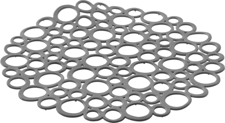 Tapis d’égouttage rond pour évier 29 cm gris