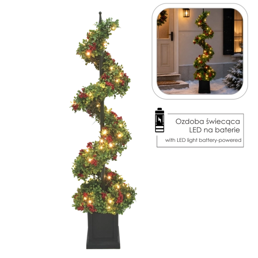 Sapin LED de Noël en spirale de 120 cm