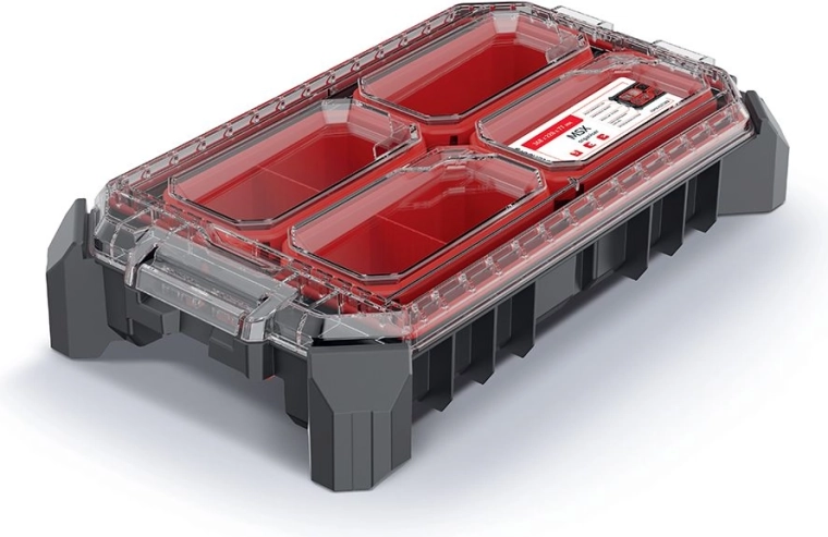 Organisateur modulaire MSX 36,8 × 22,8 × 7,7 cm avec couvercle transparent