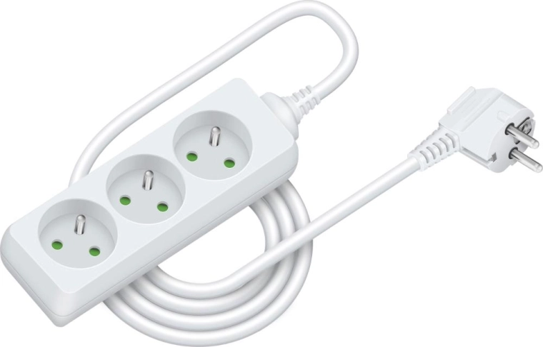 Rallonge électrique RETLUX avec 3 prises, 2,2 m