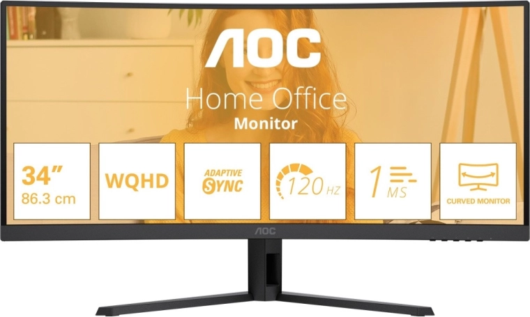 Moniteur ultrawide incurvé AOC 34" WQHD 120 Hz