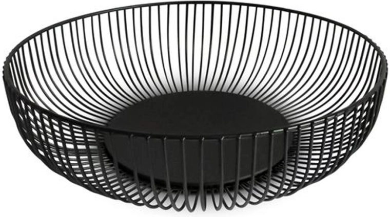 Corbeille à fruits en fil métallique Kitchisimo noire 28 cm