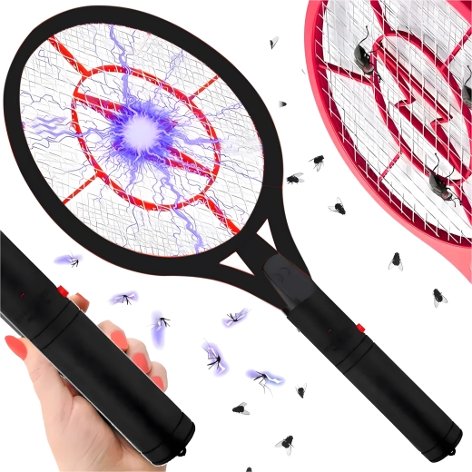Raquette électrique anti-mouches et moustiques