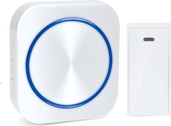 Sonnette de maison sans fil Solight à brancher sur prise avec bouton sans pile (learning code), blanche