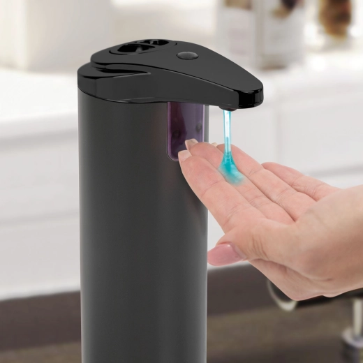 Distributeur automatique de savon liquide 220 ml, noir mat