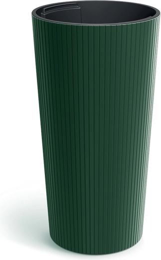 Pot Lamia Slim 20 cm vert foncé avec insert intérieur