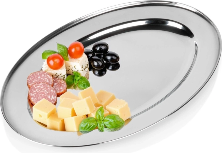 Plateau de service ovale en acier inoxydable 40 × 27 cm Vilde