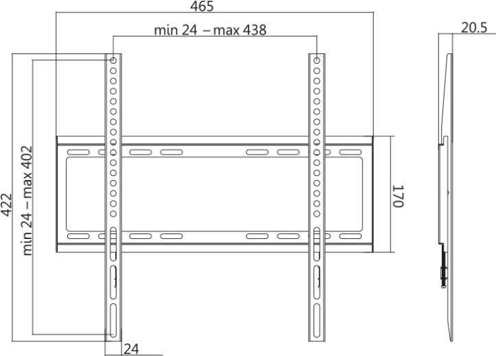 Profil plat contre le mur