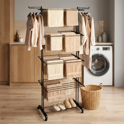 Bras latéraux pour cintres et étagère inférieure pour chaussures