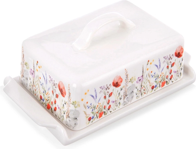 Beurrier en porcelaine Maki blanc