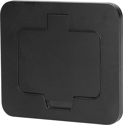Prise de sol encastrable Solight IP55, noir mat, couvercle rectangulaire