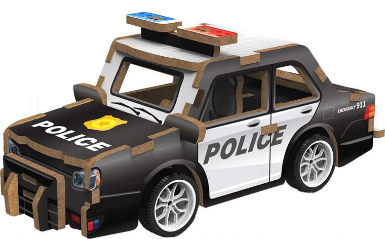 Puzzle 3D en bois de voiture de police