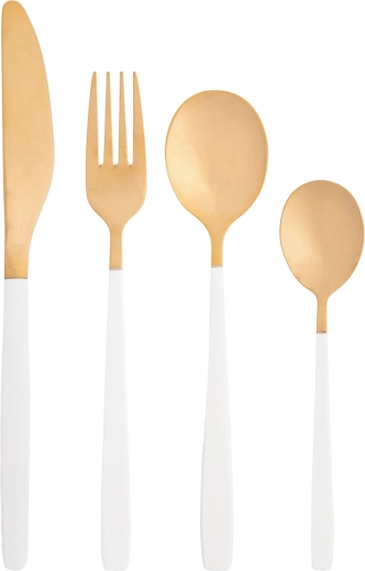 Noble gold white – ensemble de couverts 24 pièces dans un coffret cadeau en velours