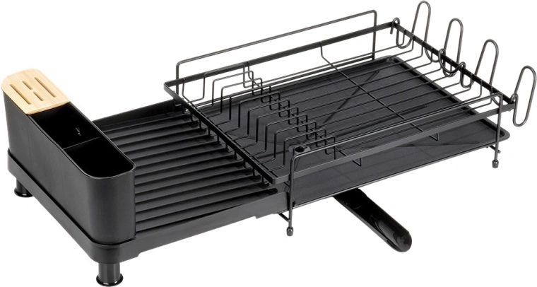 Porte-couverts à trois compartiments et bloc couteaux en bambou