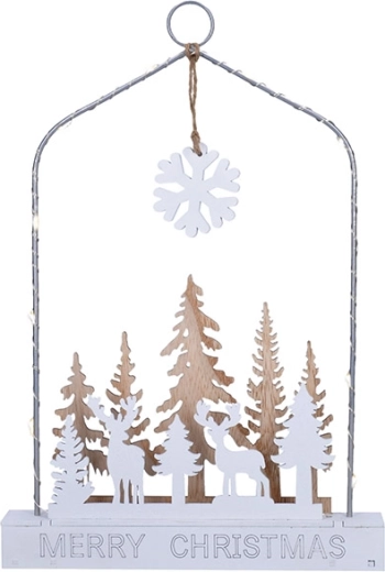 Décoration de Noël LED suspendue Solight, forêt avec cerfs - 1 pièce