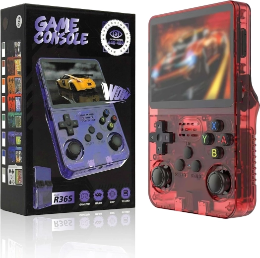 Console de jeu portable Renew Force R36S rouge 64 Go