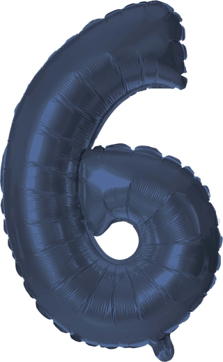 Ballon en aluminium TORO chiffre 6, 30 cm – Bleu