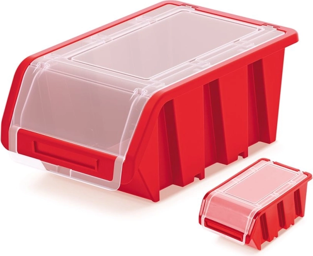 Boîte de rangement en plastique fermable TRUCK PLUS 230 × 160 × 120 mm, rouge