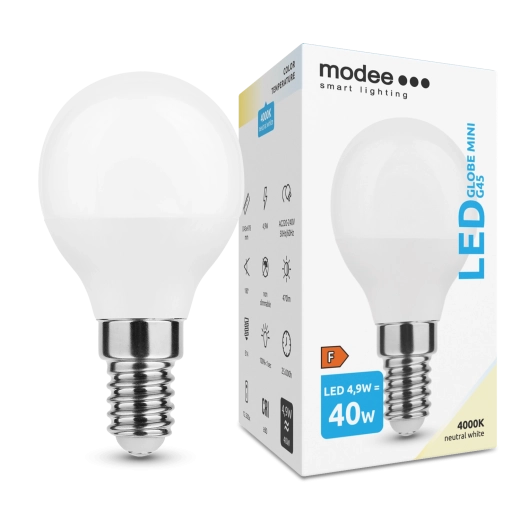 Modee LED Globe Mini G45 4,9 W E14 blanc neutre