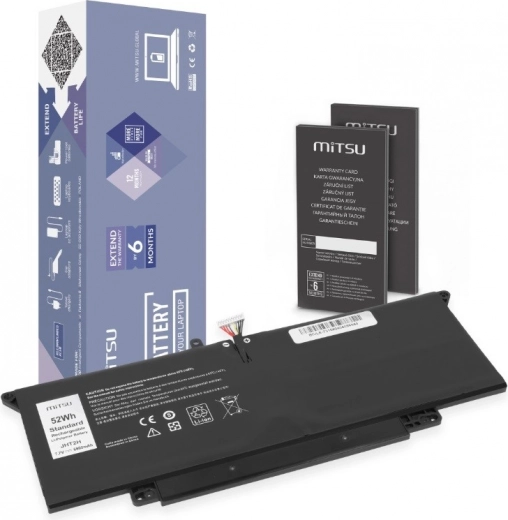 Batterie MITSU pour Dell Latitude 7410 2‑en‑1 / 7310 2‑en‑1 (JHT2H), 6800 mAh, 52 Wh