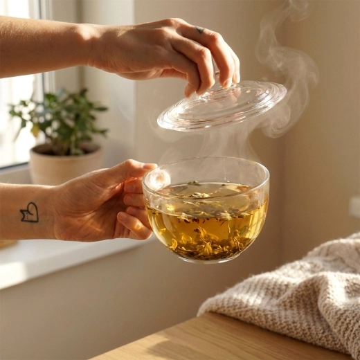 Conservation de la température et des arômes grâce au couvercle en verre