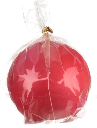 Bougie décorative mate en forme de boule rouge 8 cm