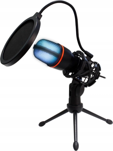 Microphone de studio USB à condensateur BM-3000 avec rétroéclairage RGB