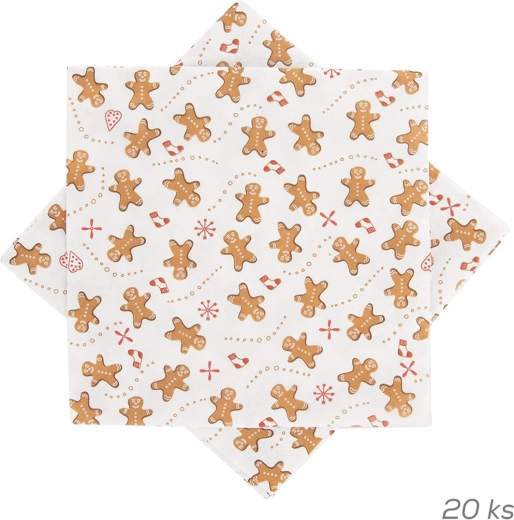 Serviettes en papier Pain d’épices 33 × 33 cm, 20 pcs